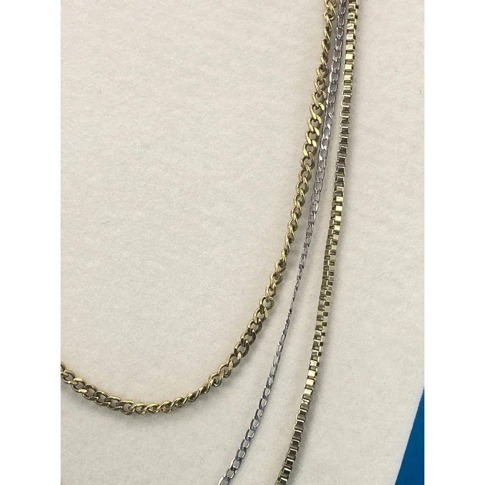 Fashion Layering Chain Necklace Set‎ Gold Tone Silver Tone Mixed Link Styles